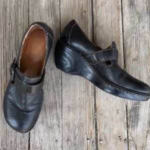 Black Born Slip-ons with wedge heel